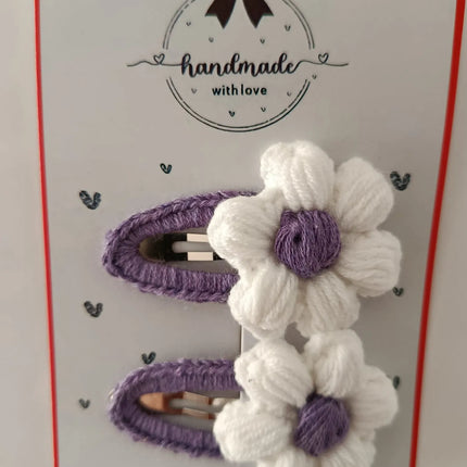 El Yapımı Mor Papatya Toka (2’li Set)